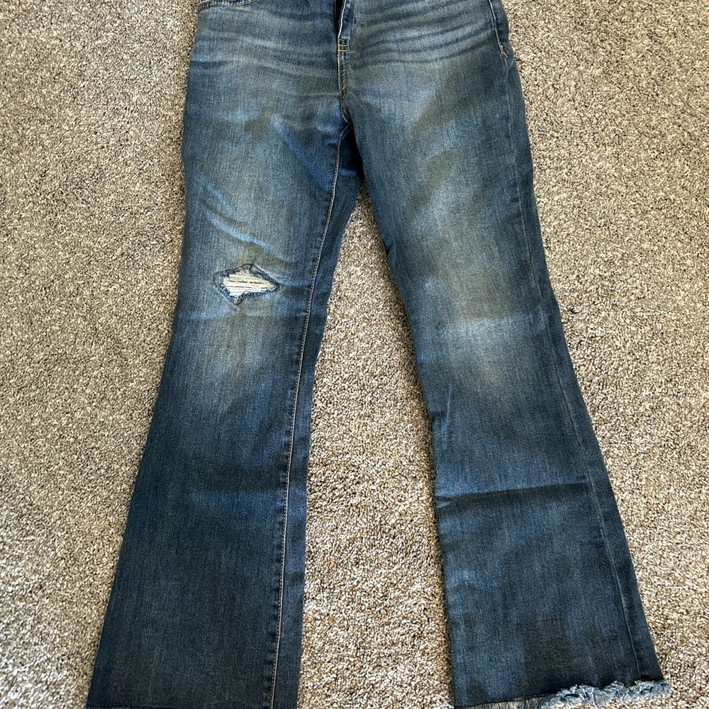 Girls Distressed Blue Jeans